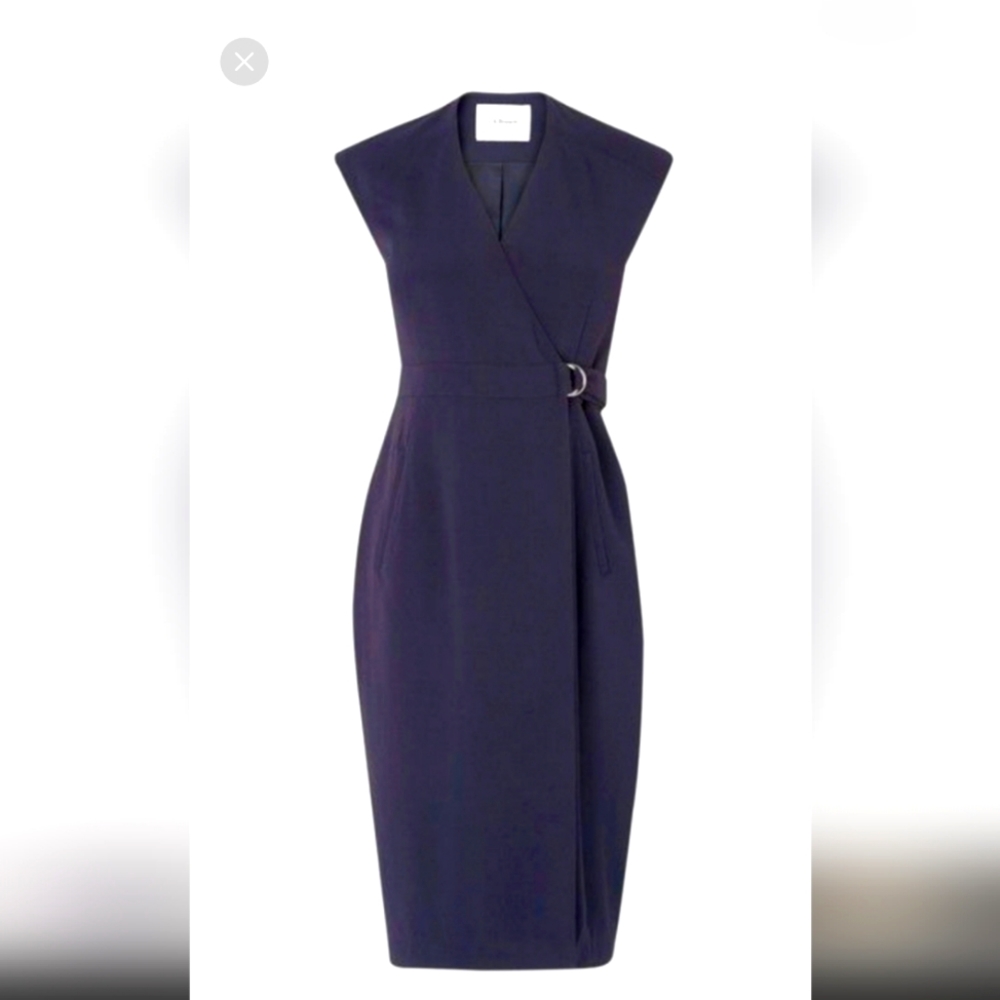 LK Bennett Trista wrap dress in navy sz 4